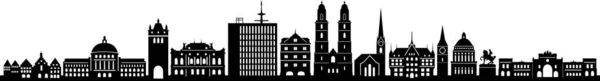 Zürich Zrich Stad Schweiz Skyline Silhouette Cityscape Vector — Stock vektor