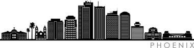 PHOENIX City Arizona Skyline Siluet Şehir Vektörü