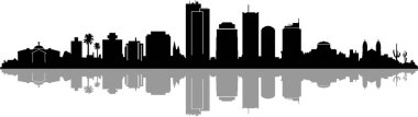 PHOENIX City Arizona Skyline Siluet Şehir Vektörü