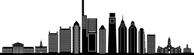 PHILADELPHIA Şehri Skyline Siluet Şehir Vektörü