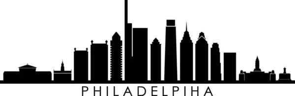 Philadelphia City Skyline Silhouette Cityscape Vector — Vettoriale Stock