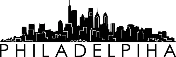 Philadelphia City Skyline Silhouette Cityscape Vector — Vettoriale Stock