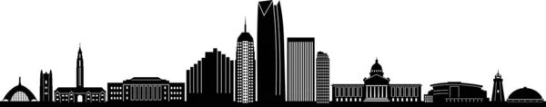 Oklahoma City Skyline Silhouette Cityscape Vector — Stock Vector