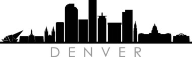 DENVER City Skyline Siluet Şehir Vektörü