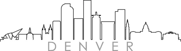 Città Denver Skyline Silhouette Cityscape Vector — Vettoriale Stock