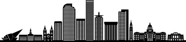 Denver City Skyline Silhouette Cityscape Vector — 스톡 벡터