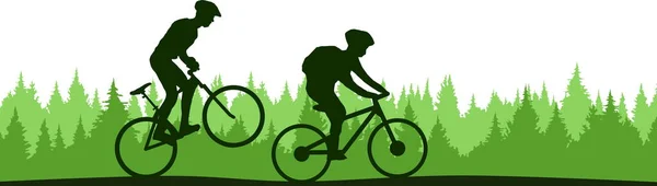 Mountain Bike Sport Vector Silhouette — Stock Vector