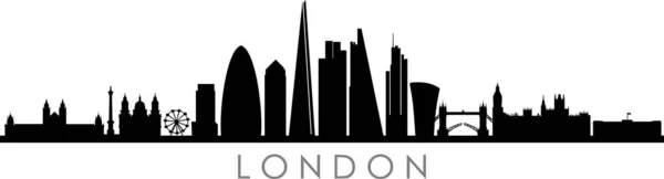 ロンドンシティスカイラインシルエット Cityscape Vector — ストックベクタ