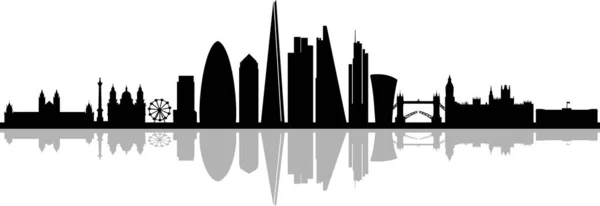 Londra City Skyline Silhouette Cityscape Vector — Vettoriale Stock
