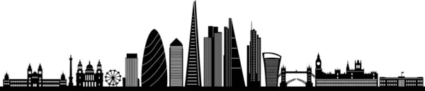 London City Skyline Silhouette Stadtbild Vektor — Stockvektor