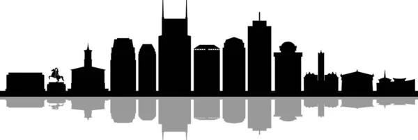 Nashville Ciudad Skyline Silueta Cityscape Vector — Vector de stock