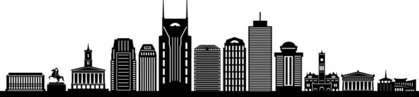 Nashville City Skyline Silhouette Cityscape Vector — ストックベクタ
