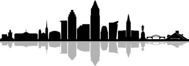 CLEVELAND OHIO Şehri Skyline Siluet Şehir Vektörü