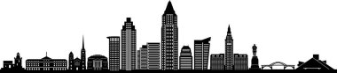 CLEVELAND OHIO Şehri Skyline Siluet Şehir Vektörü