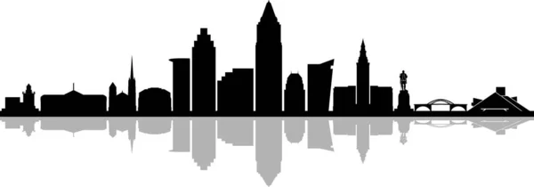 Cleveland Ohio City Skyline Silhouette Stadtbild Vektor — Stockvektor