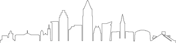 Cleveland Ohio City Skyline Silhouette Cityscape Vector — Vettoriale Stock