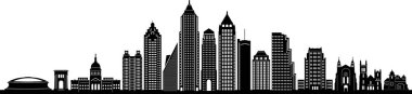 ATLANTA GEORGIA City Skyline Siluet Şehir Vektörü