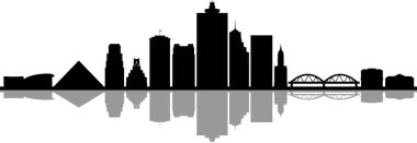 MEMPhis TENNESSEE City Skyline Siluet Şehir Vektörü