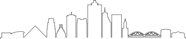 Memphis Tennessee Cidade Skyline Silhueta Cityscape Vector — Vetor de Stock