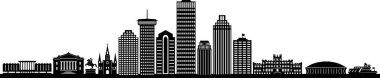 YENİ ORLEANS LOUISIANA City Skyline Siluet Şehir Vektörü