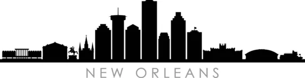 Nuevo Orleans Louisiana City Skyline Silhouette Cityscape Vector — Archivo Imágenes Vectoriales