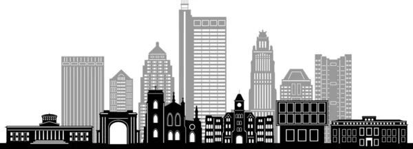 COLUMBUS OHIO Şehri Skyline Siluet Şehir Vektörü