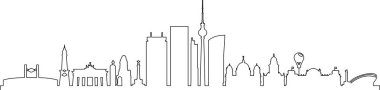 BERLIN Şehri GERMANY Skyline Siluet Şehir Vektörü