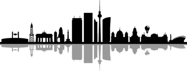 Berlin Allemagne Skyline Silhouette Vector Paysage Urbain — Image vectorielle