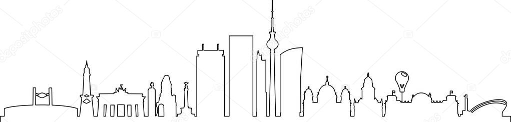 BERLIN City GERMANY Skyline Silhouette Cityscape Vector