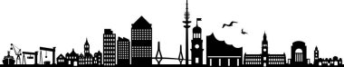 HAMBURG Şehri GERMANY Skyline Siluet Şehir Vektörü