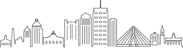 Boston City Massachusetts Skyline Silhouette Cityscape Vetor — Vetor de Stock