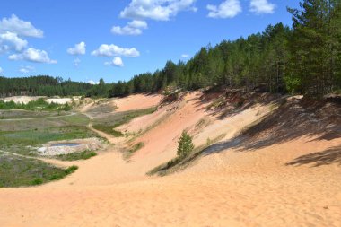 Kum madenciliği. Endüstri kariyeri. Ormandaki eski taş ocağı