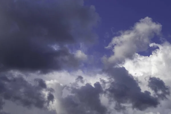 Grey Cumulus Clouds Blue Sky Rain — 스톡 사진