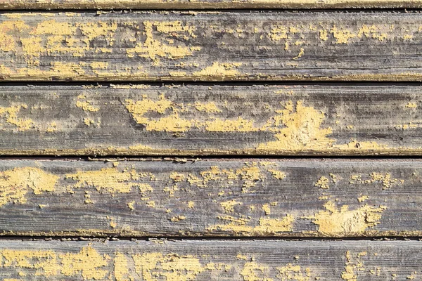Yellow Wooden Peeling Wall Old Painted Boards Textured Background — Stock Photo, Image