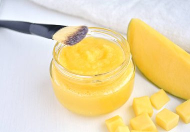 Mango maskesi. Yakın çekim.