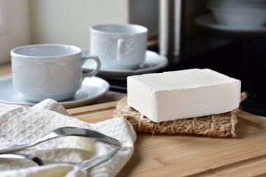 El yapımı sabun. Yakın çekim.