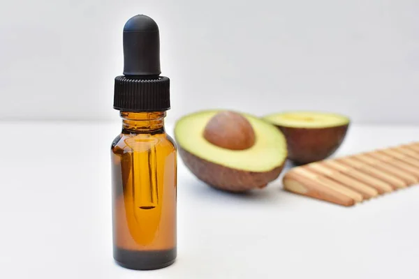 Natuurlijke Avocado Olie Close Schot — Stockfoto