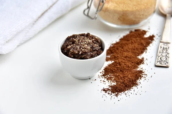 Koffie Lip Scrub Close Schot — Stockfoto