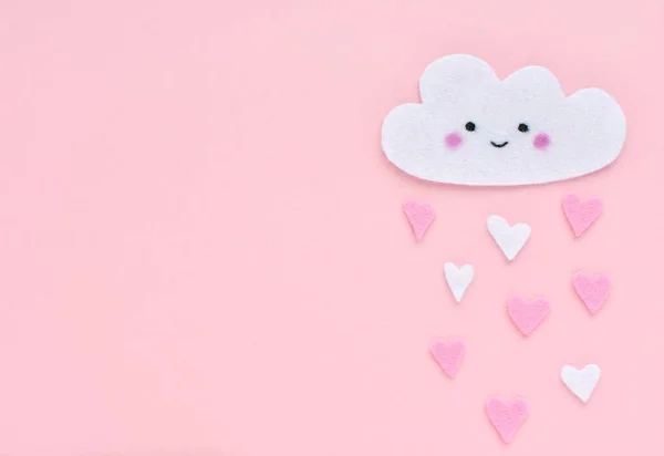 Концепція Дня Святого Валентина Миле Обличчя Хмара Стилі Каваї Повстяної — стокове фото