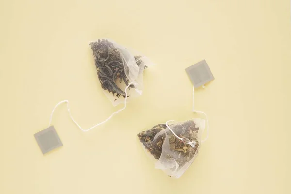 Sacos Chá Nylon Uso Único Com Micropartículas Plástico Poluição Ambiental — Fotografia de Stock