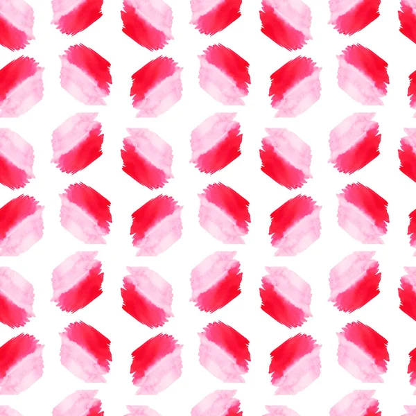 Bright unusual seamless pattern with watercolor stains in the form of paint strokes, graphic texture, bright pink color. Elements are drawn by hand, for fabric, paper, various prints.