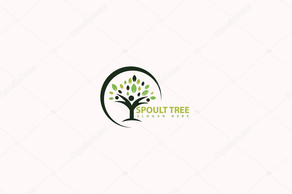 tree branding logo design template