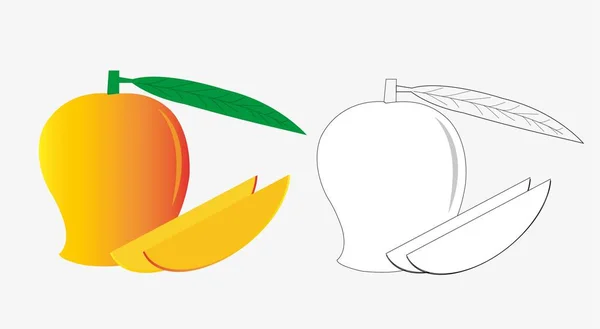 Mango Vector Flat Design Mango Vector Icon Slice — Stock Vector