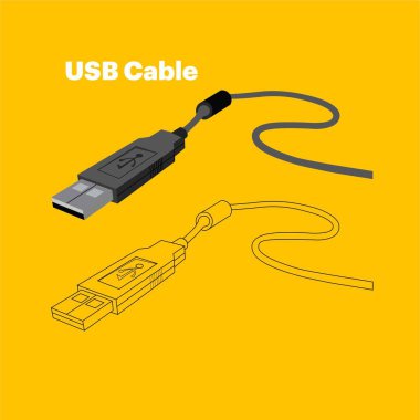 Usb Kablo vektör tasarımı ve Usb Kablo hattı vektör tasarımı.