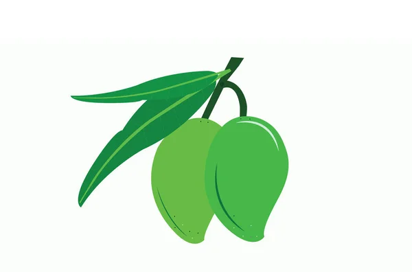 Raw Mango Vector Mango Flat Illustration — 스톡 벡터