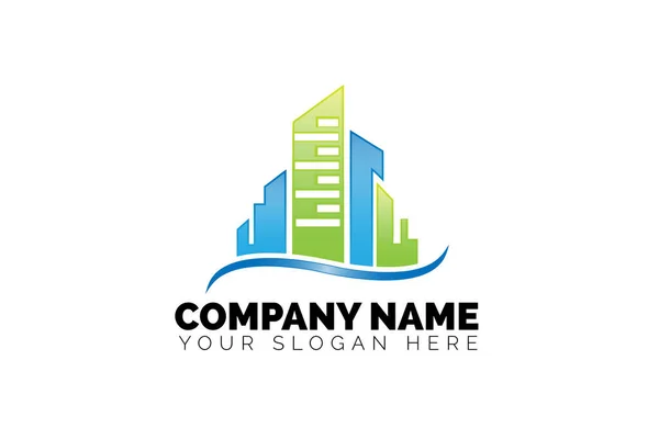 Imobiliário Habitação Empresa Logotipo Design — Vetor de Stock