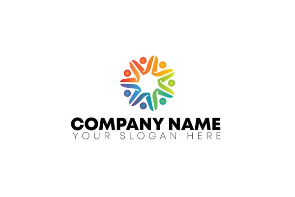 Barevné Skupina Business Eco Friendly Logo Design — Stockový vektor