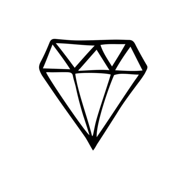 Diamant Doodle Vektorelement Valentinstag Element — Stockvektor