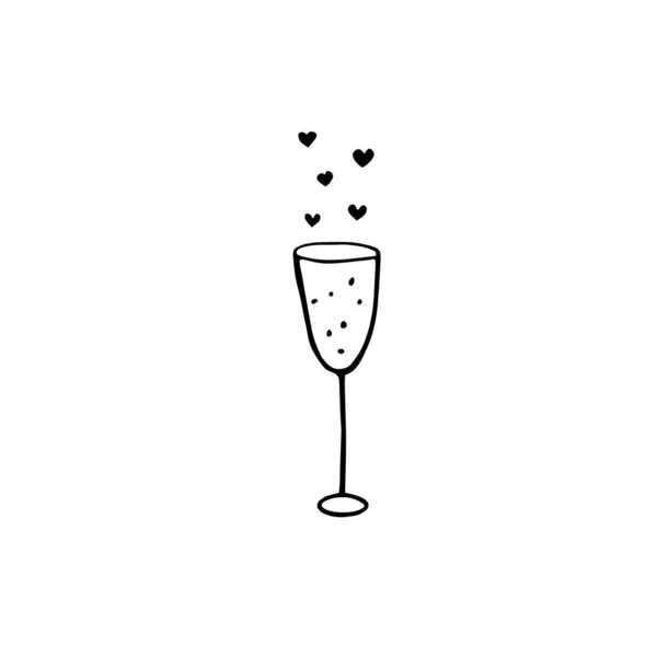 ワイングラスのドアの要素 バレンタインデーの要素 — ストックベクタ