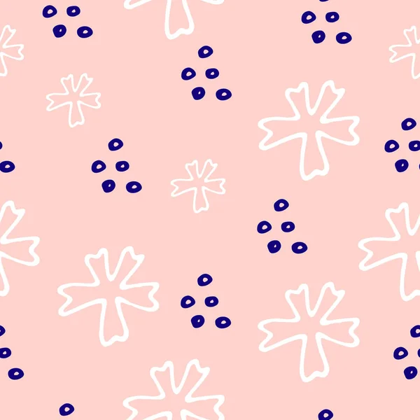 Abstrakte Florale Nahtlose Muster Doodle Stil Vektor Süße Bunte Blumenmuster — Stockvektor